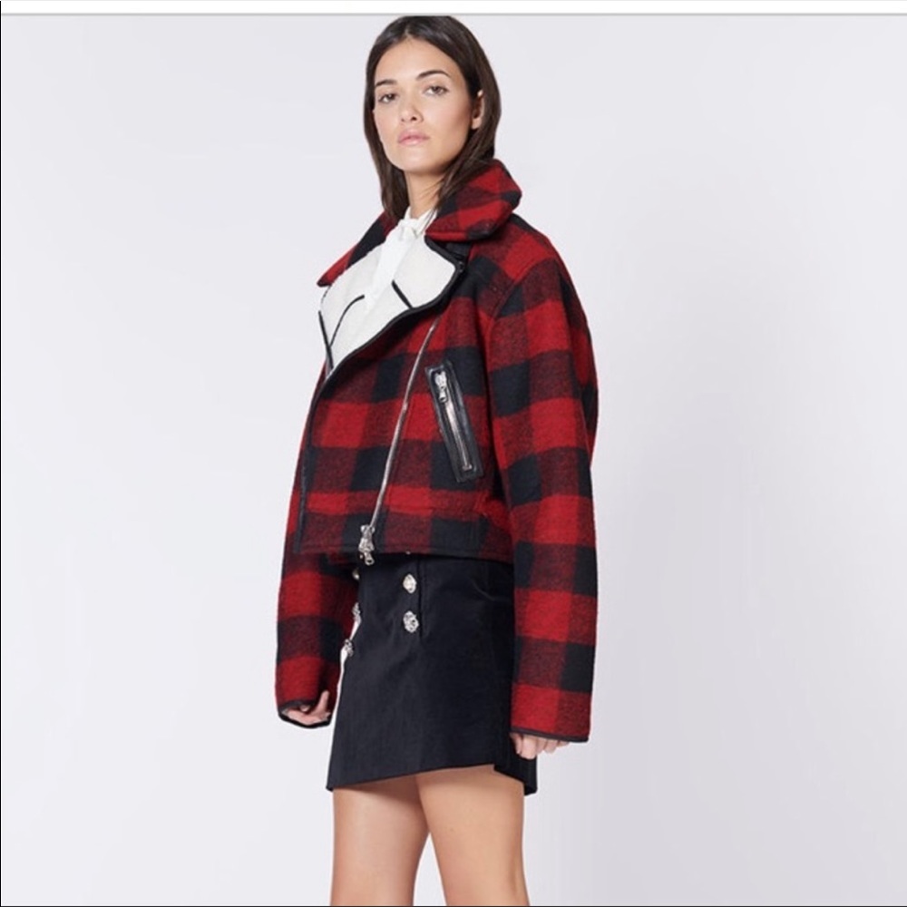 Veronica Beard Benni Plaid Moto Jacket - Size XS